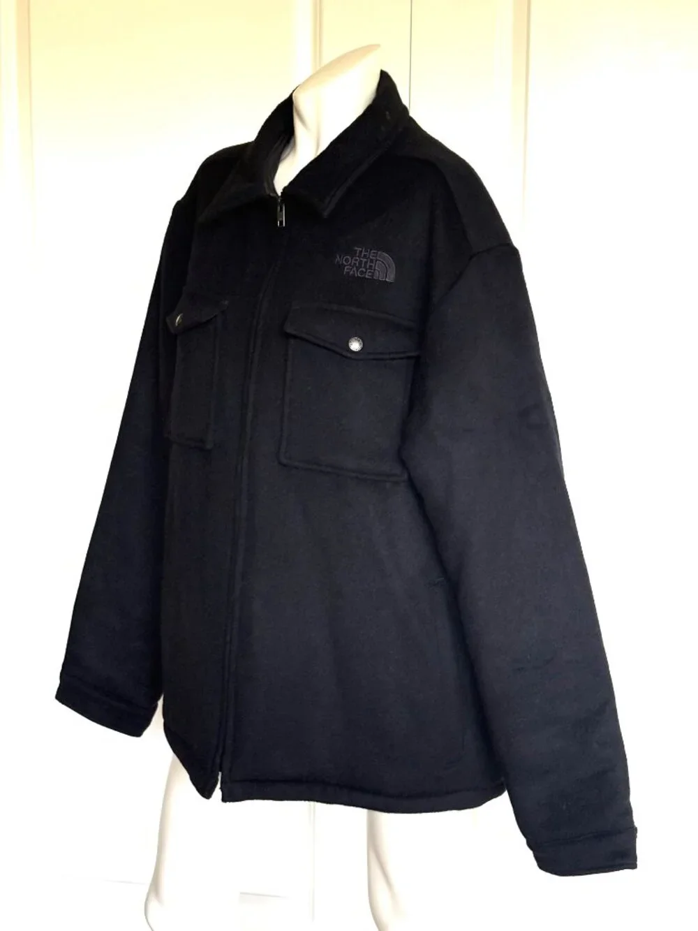 NWOT THE NORTH FACE BLACK WOOL BLEND COAT JACKET SIZE: XL/TG
